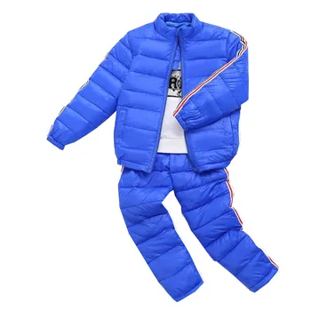 

2017 New Russia Winter Baby Snowsuit, Brand Children's Jackets Suits , Duck down snow wear , jacket coats + pants for kids