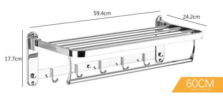 304 Нержавеющая сталь Полотенца стойки гальванических серебро полка ванной ванная Полотенца стойки Стиль подвесная полка для ванной набор