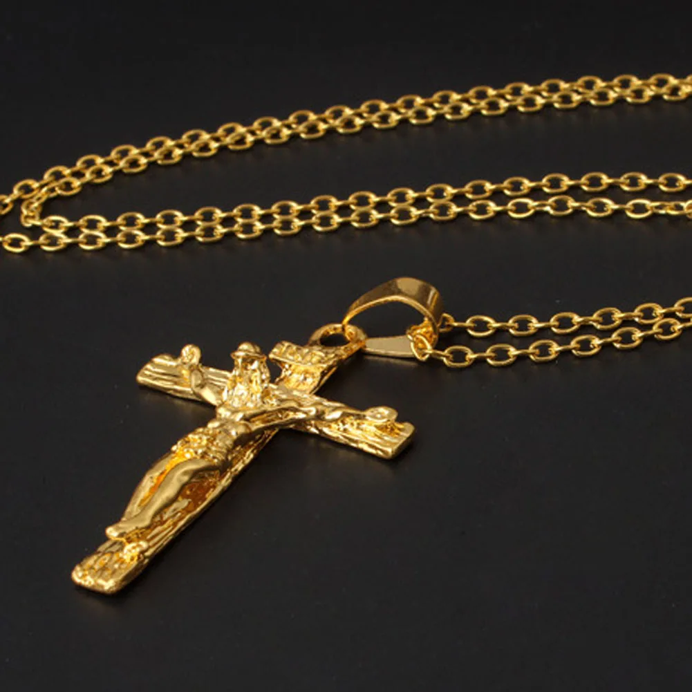 

2018 new Cross INRI Crucifix Jesus Piece Pendant & Necklace Stainless Steel Men Chain Christian Jewelry Gifts Vintage