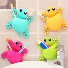 Прекрасный и высокое качество случайный цвет мультфильм Flog присоска стены всасывания ванной держатель зубной щетки