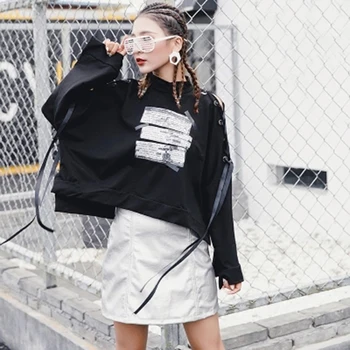 

Cropped Sweatshirt Women 2018 Shoulder Crop Top Long Sleeve Autumn Streetwear Korean Fashion Pullover Women Sweatshirt 50B0039