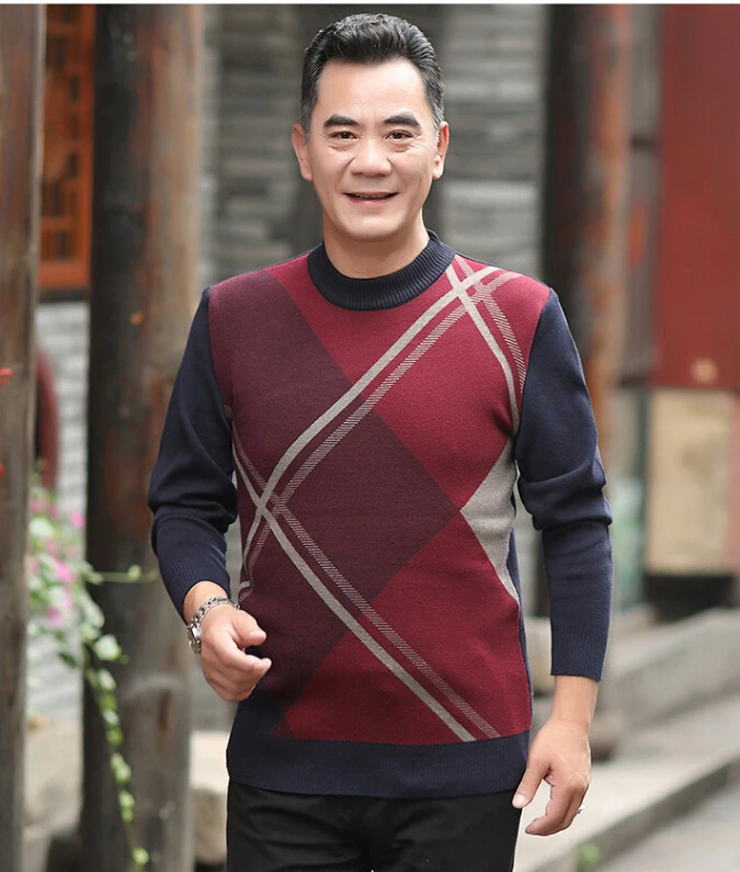 New 2019 thickened sweater men Dad's 