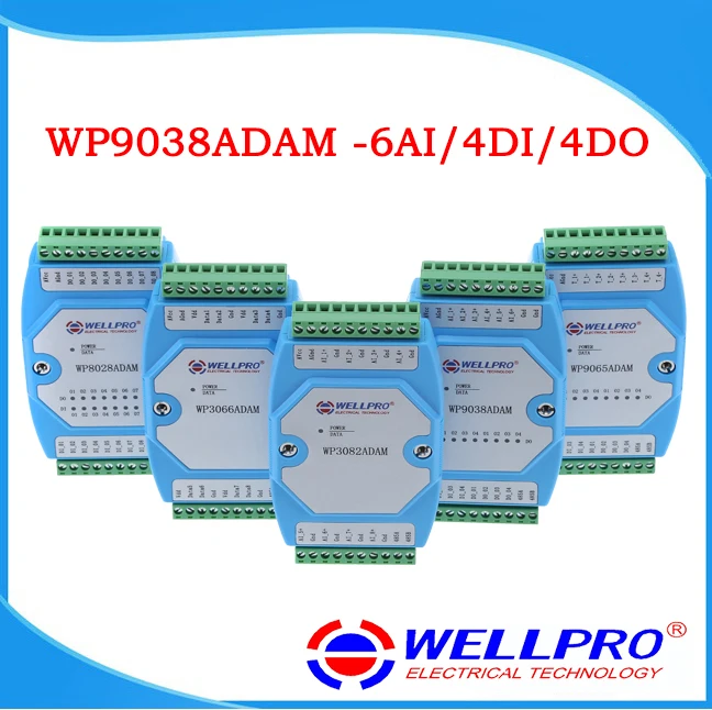 

DHL Free Shipping 0-20MA/4-20MA Current Acquisition Module 6AI/4DI/4DO RS485 MODBUS RTU Communication-WP9038ADAM