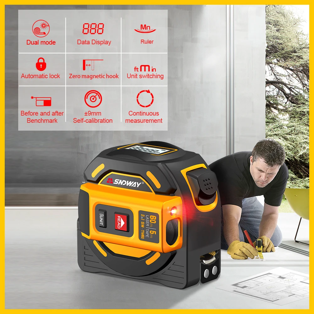 SNDWAY new Laser distance meter Laser rangefinder multi function Self-Locking Hand Tool Device Laser range finder SNDWAY new Laser distance meter Laser rangefinder multi function Self-Locking Hand Tool Device Laser range finder