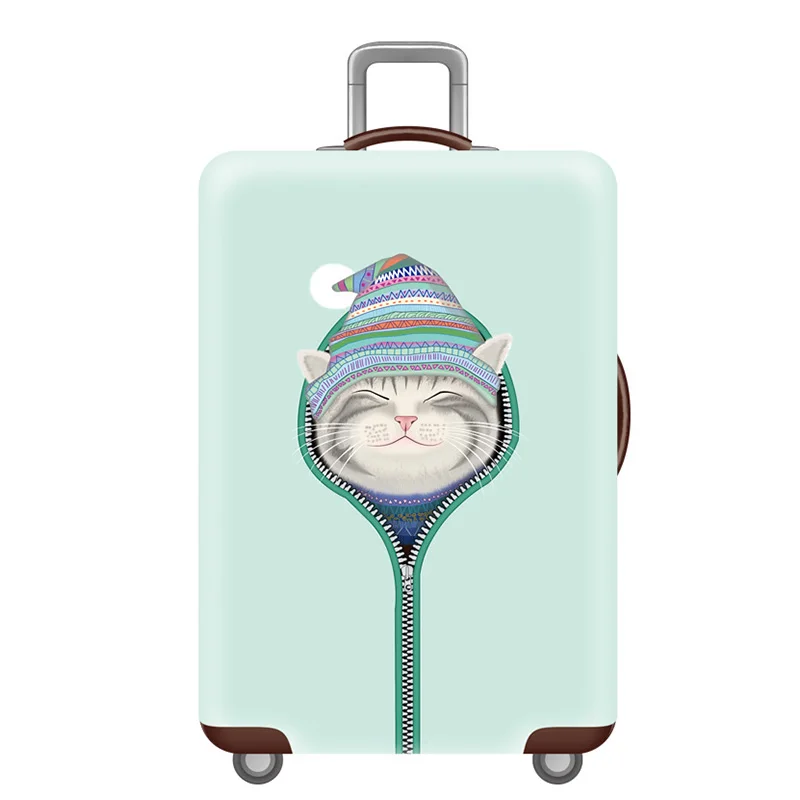 Уплотненный багажный чехол с рисунком кошки, дорожный костюм, чехол, Защитные Чехлы, чехол для костюма, подходит для 18-32 дюймов, костюм, чехол - Цвет: B    Luggage cover