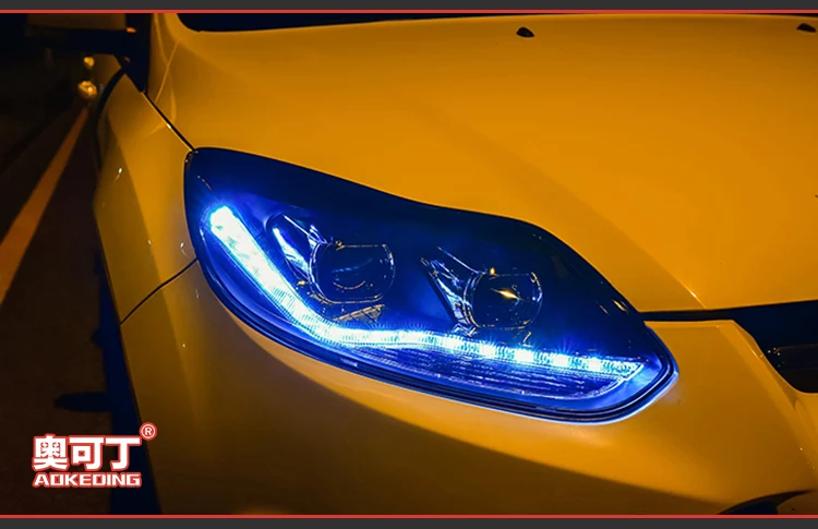 АКД стайлинга автомобилей для Ford Головной фонарь с фокусом 2012- фокус светодиодный DRL D2H Hid вариант фара ангельский глаз биксеноновые фары аксессуары