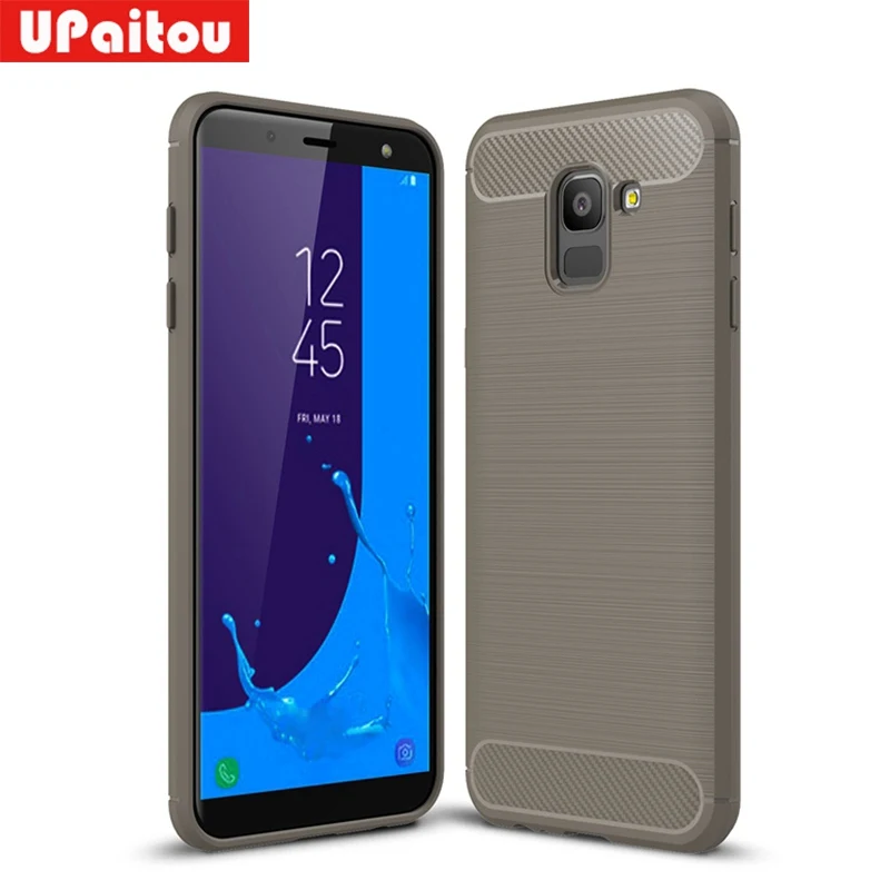UPaitou чехол для samsung Galaxy J6 2018 Корпус из углеродного волокна стойкая к механическим