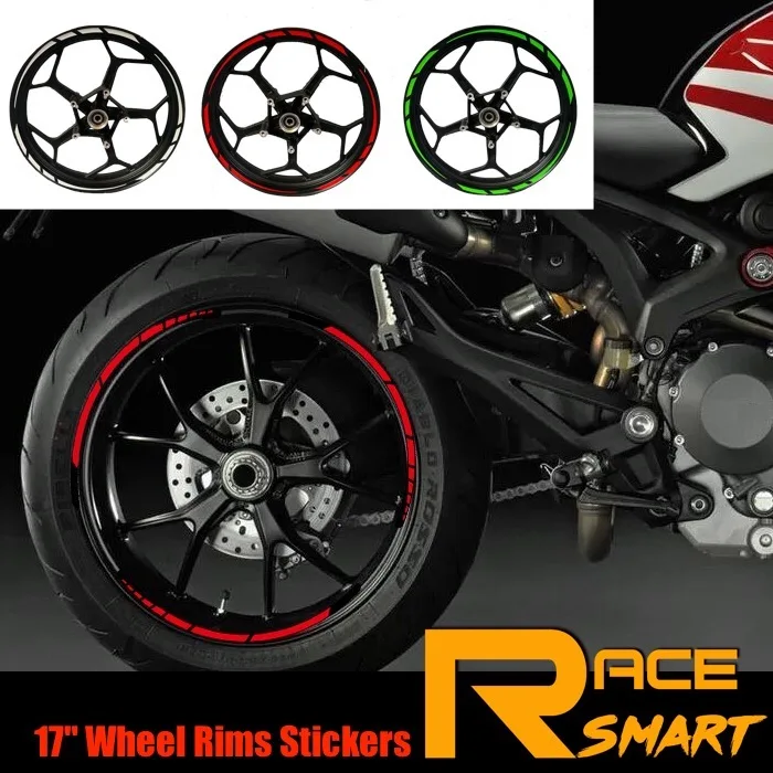 

Motorcycle Sticker Motorbike Car 17'' Strips Universal Wheel Sticker Reflective Decals Rim Tape For Honda CBR1000RR CBR600RR all