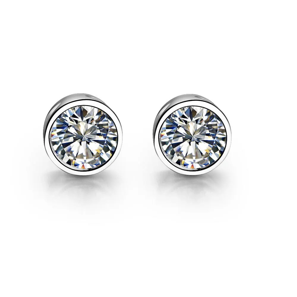 1ct Piece Round Excellent Synthetic Diamond Earrings Female Stud