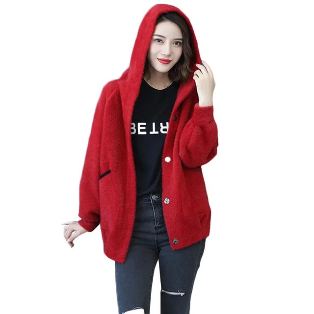 Best Offers 2018 Autumn Winter New Women's Cardigan Sweater knitting Imitation Mink Fur Hooded Lady Fashion Coats Tops YL324 Best Offers 2018 Autumn Winter New Women's Cardigan Sweater knitting Imitation Mink Fur Hooded Lady Fashion Coats Tops YL324