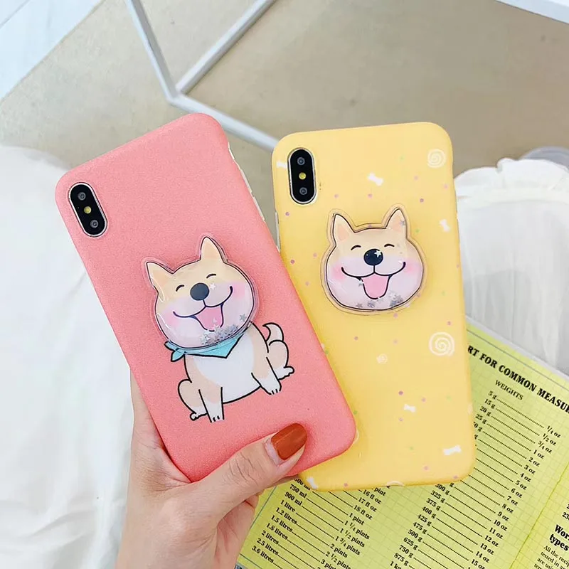 

Hot Cute Cartoon Doggy Airbag Soft Phone Cover Case For Iphone 6 6s Plus 7 8 Plus X XR XS MAX High Quality Coque