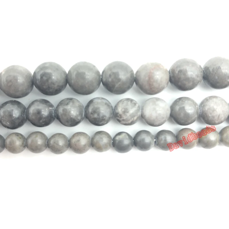 

Natural Stone Beads Gray fossil Stone 6 8 10 12MM Loose Round Diy Charm Beads For Jewelry Making Accessories
