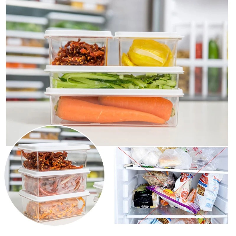 Домашнее хранение Прозрачное пластиковое пищевое герметичный ящик для хранения контейнер в холодильник пылезащитный органайзер для хранения кухонный инструмент