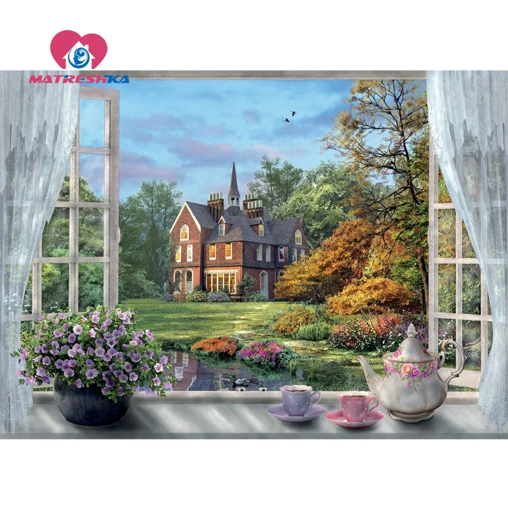 

Diamond embroidery landscape House Diamond cross stitch pictures Diamond mosaic full display painting rhinestones Home decor