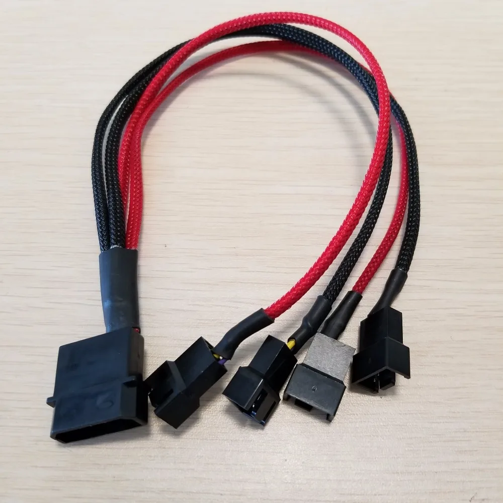 IDE Molex to 4 x 12V 4Pin Socket (2pin wire) Cooling Fan Splitter