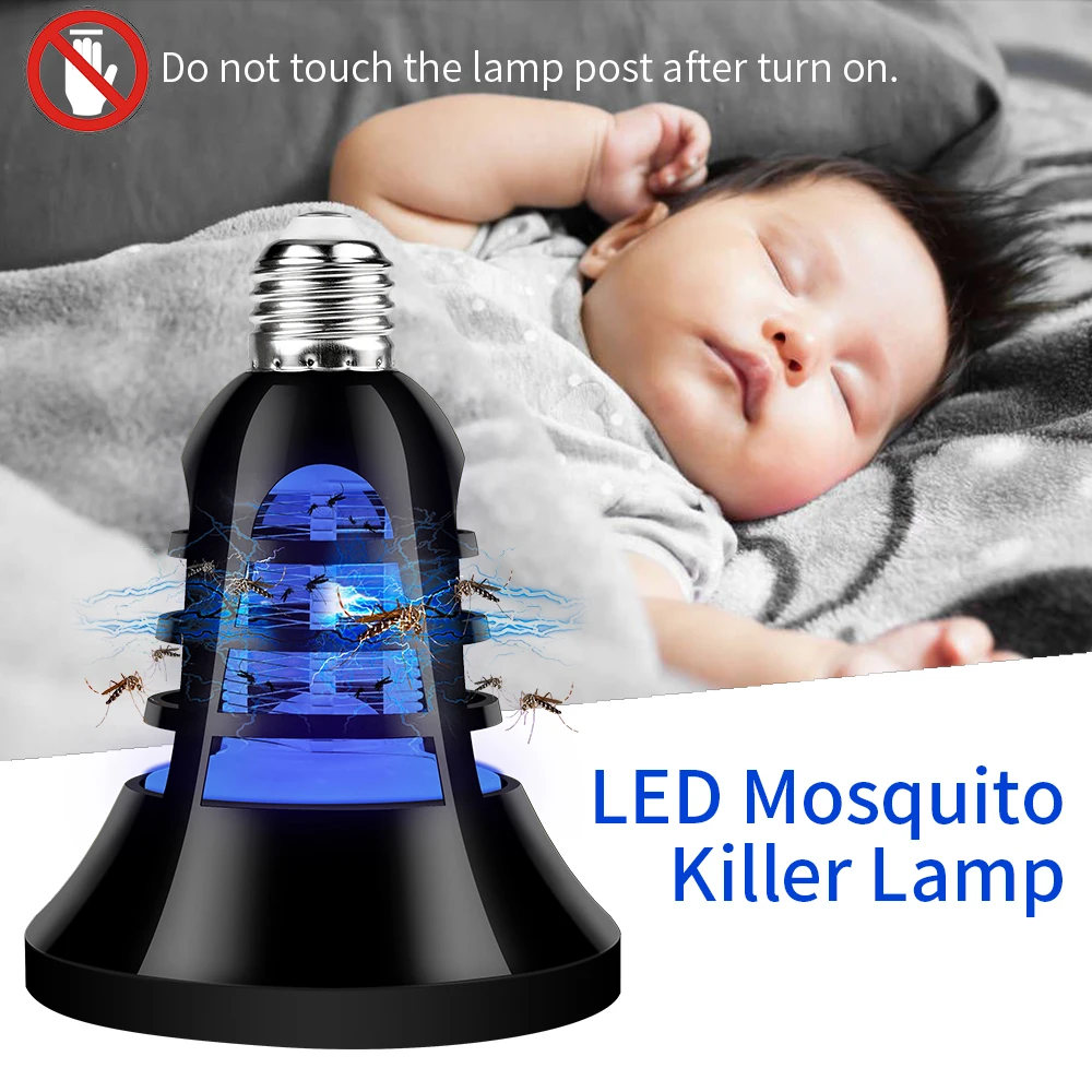 

E27 LED USB Mosquito Trap Killer Bulb 220V LED Mata Mosquitos Electrico 5V Anti Insect Lamp 110V LED Bug Killer Night Light 8W