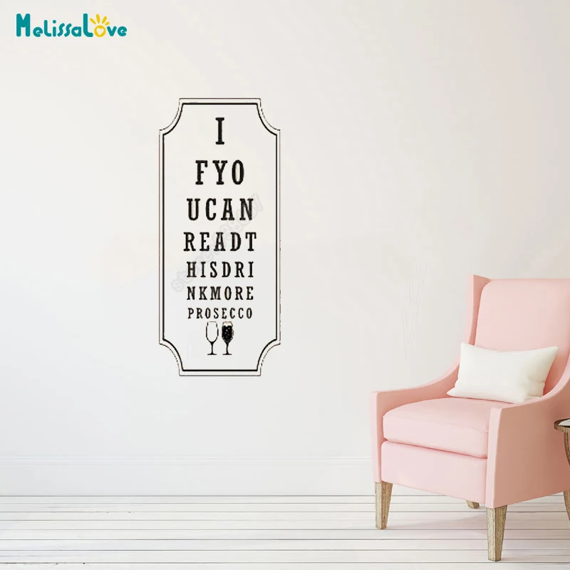 Se Riesci A Leggere Questa Bevanda Più Prosecco Adesivo Per Bicchiere Da Vino Rosso Rimovibile Vinile Wall Art Room Home Window Decor Stickers B592