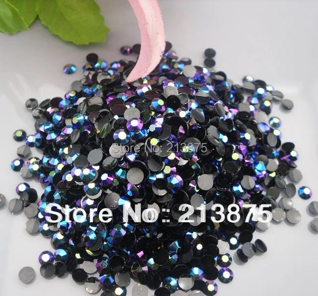 

Wholesale large quantity 50000pcs Black Magic color AB jelly 4mm resin rhinestones Mobile phone stick drill SS16