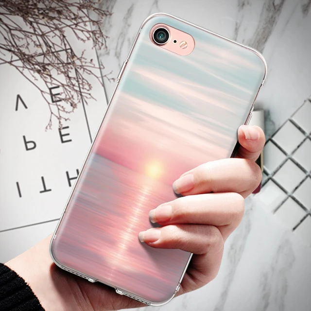 Чехол для iPhone 4, 4S, 5, 5S, SE, 6, 6 S, 7, 8 Plus, X, XR, XS Max, TPU, Fundas, защита от солнца, пляжа, морской воды, океанских волн, силиконовый чехол для телефона - Цвет: 7383