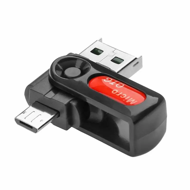 Универсальный 2 в 1 USB OTG кардридер Micro USB OTG TF SD считыватель карт OTG адаптер для мобильного телефона ноутбука - Цвет: Красный