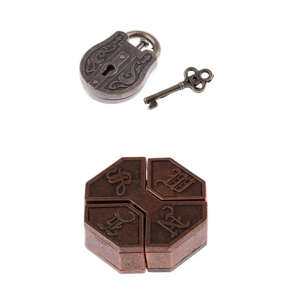 

2x Chinese Lock Puzzles Metal Brain Teaser IQ Test Toys for Adults Children