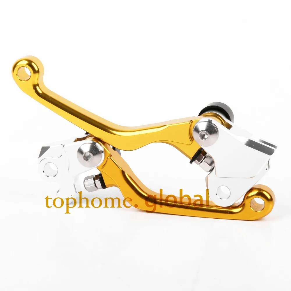 Горячая одна пара CNC Pivot Dirttbike сцепные рычаги золотого цвета для Suzuki RMZ250 2005 2006|lever