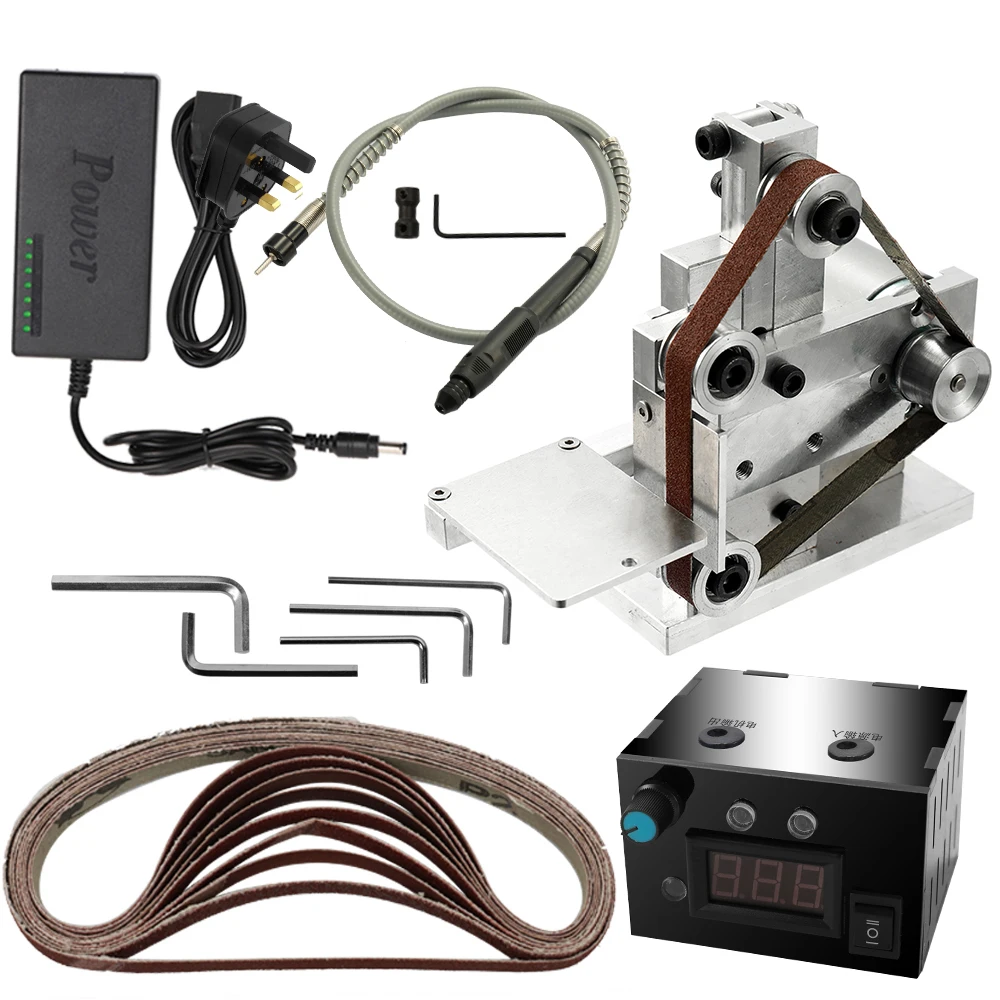 Мини-Электрический ленточный шлифовальный станок многофункциональный измельчитель Diy шлифовальная полировальная машинка для резки кромок точилка ленточная шлифовальная машина