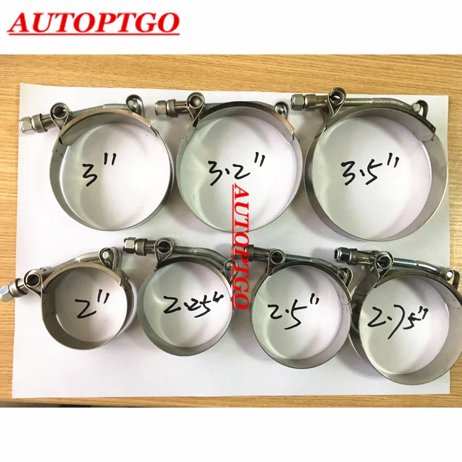 

10Pc 2" 2.25" 2.5" 2.75" 3" 3.2" 3.5" T-Bolt T Bolt Clamp Coupler For Stainless Steel Silicone Hose Pipes Turbo Intake Intercool