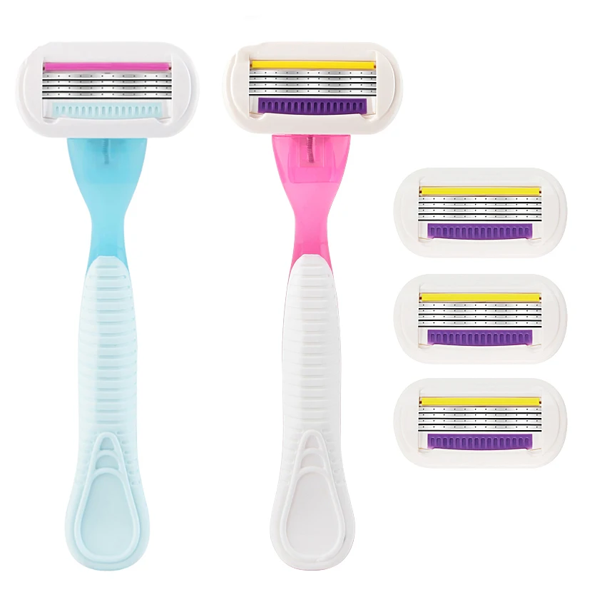 

Giulietta 4-layer Female Shaving Razor Manual Shaving Women Bikini Razor Blades Shaving Hair Safety Lady Razor Head