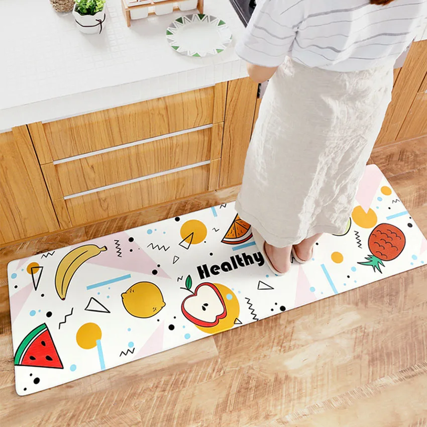 

Waterproof PU Leather Kitchen Mat Anti-Slip Anti-oil Floor Door Rugs Carpets Doormats Bathroom Mat Tapete Teppich tapis alfombra