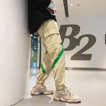 Fashion Casual Men's Overalls Spring And Autumn New M-2XL Cotton Loose Trousers Black Khaki Personality Youth Popular Fashion Casual Men's Overalls Spring And Autumn New M-2XL Cotton Loose Trousers Black Khaki Personality Youth Popular