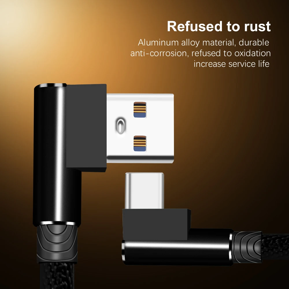 USB-Type-C-Cable-90-Degree-elbow-Nylon-Braided-1M-2M-3M-Fast-Charging-Data-Cable (4)