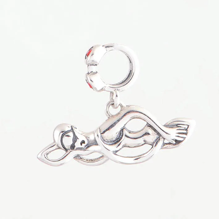 2015 New Fits Pandora Charms Bracelet 925 Sterling Silver Swimming Girl