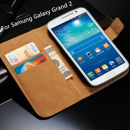 Кожаный чехол книжка G710 для Samsung Galaxy Grand 2 стильный флип телефона с подставкой и