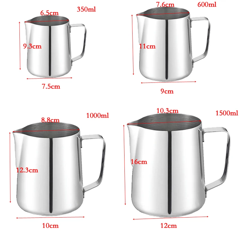 Нержавеющая сталь вспенивания молока кувшин толстый Кофе молоко пенообразователь кружки итальянский искусство латте кувшин для молока кувшин для взбивания чашки 350/500/700 мл