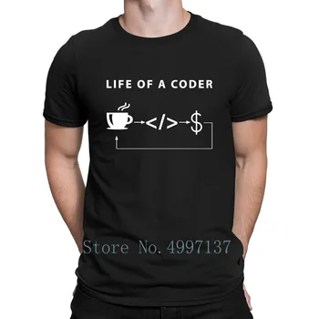 

Life Of A Coder Programmer Geek T Shirt Spring Autumn Pattern S-Xxxl Outfit Graphic 100% Cotton Funny Casual Design Shirt