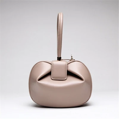 Натуральная кожа Hobos Европейский стиль винтажные женские сумки форма для пельменей сумки с ручкой сверху мини сумки - Цвет: Apricot