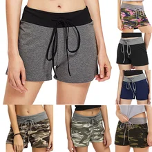Регулируемые шорты для бега для Женщины Йога свободная спортивная одежда высокоэластичные камуфляжные шорты для бега фитнес женские быстросохнущие шорты