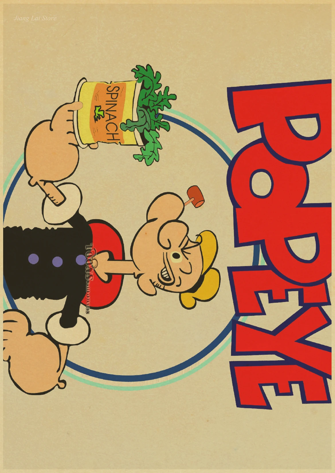 Popeye/Классическая анимация/крафт-бумага постер/Бар Кафе декоративный бумажный плакат