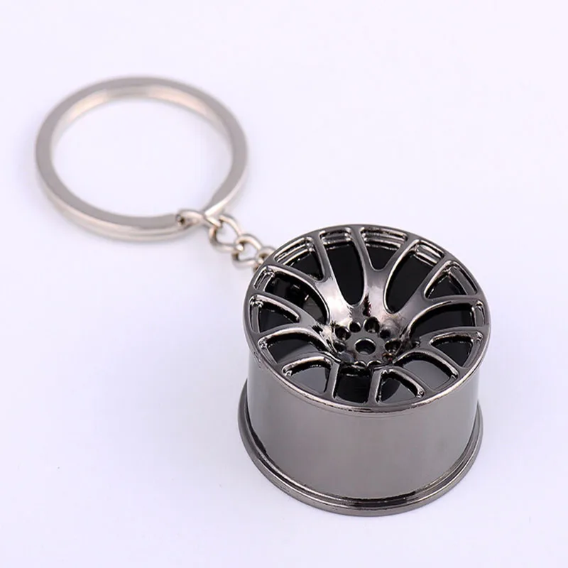 

9CM Fun Jokes Props Novelty Car Wheel Metal Key Chain Turbocharged Metal Fun Toys Keychain Toy Gift P15