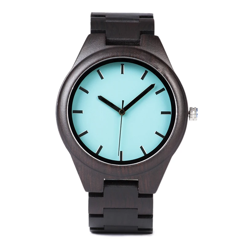 BOBO BIRD Men Watches Ebony Wooden Quartz Watch With Japan Movement Clock in wood Gift Box Can Customize Logo saat erkek