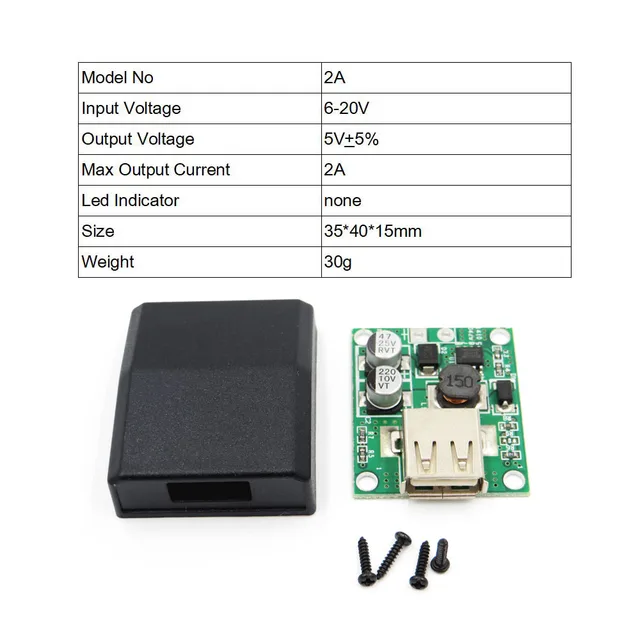 9V/12V/15V/18V 5V 2A Charge Voltage Controller Regulator USB charger