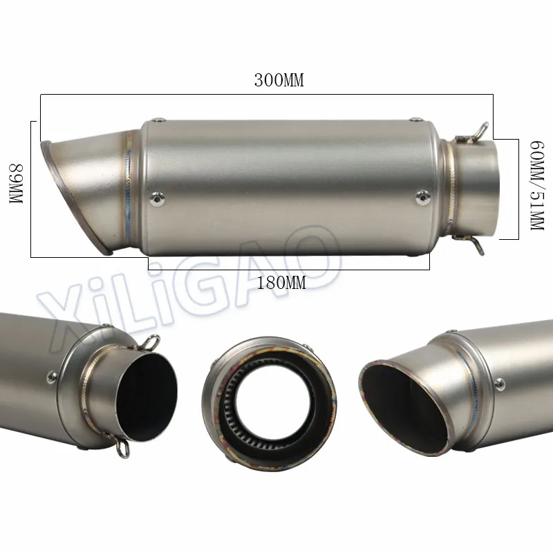 Günstig 51MM 60MM Universal Motorrad SC Auspuff Flucht Moto Dirt Bike Roller Auspuff DB mörder Für bws PCX 125 freies Verschiffen