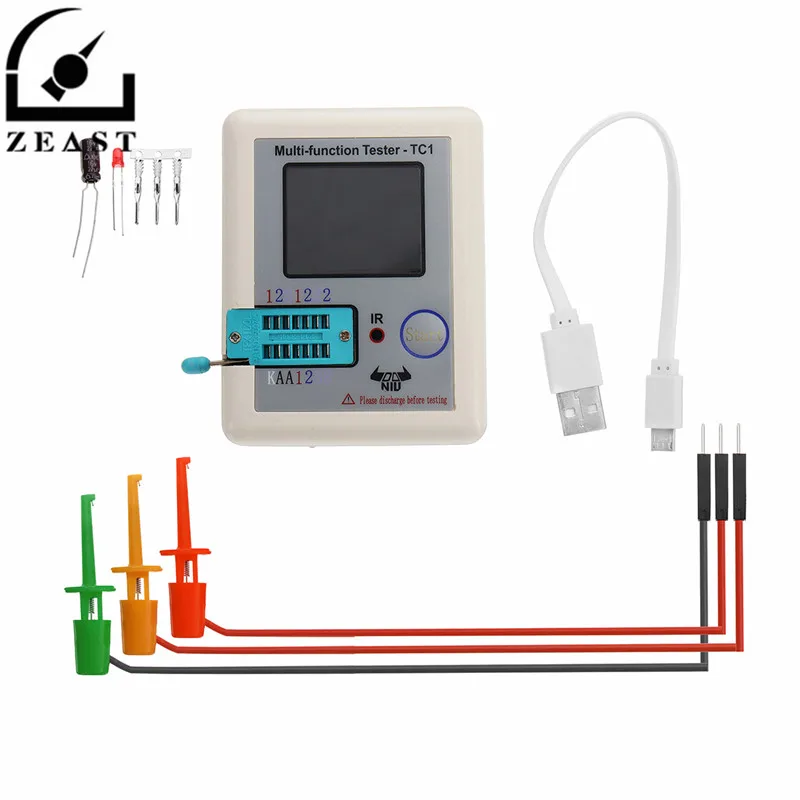

LCR-TC1 TFT Colorful Display Backlight Transistor Tester for Diode Triode Capacitor Resistor Transistor ESR NPN PNP MOSFET