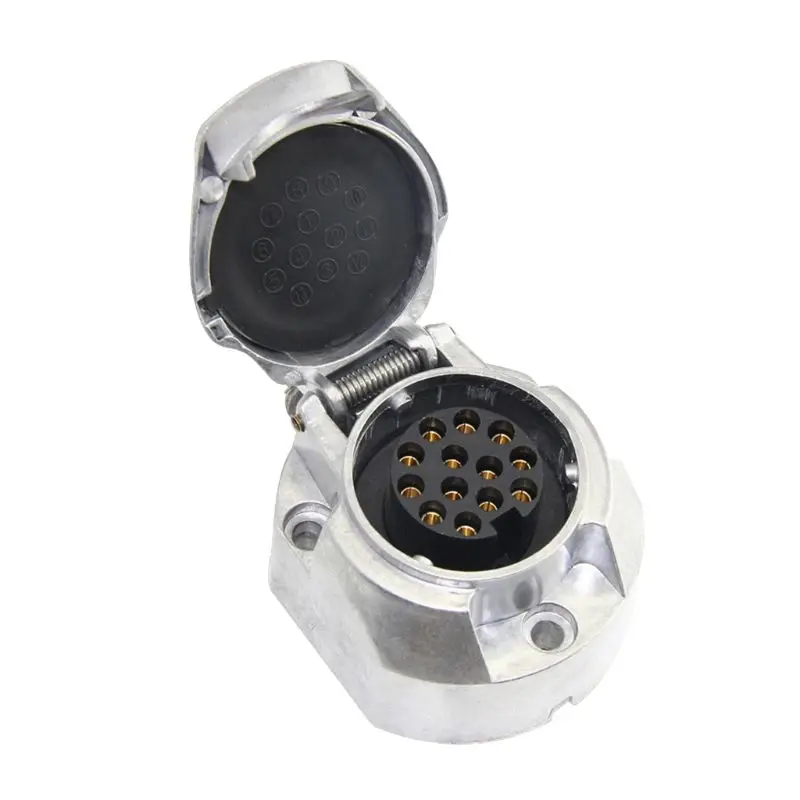 

13Pin Metal Trailer Socket Aluminium Alloy 13 Way Lights Connectors Electrics Adapter For Car RV Caravan