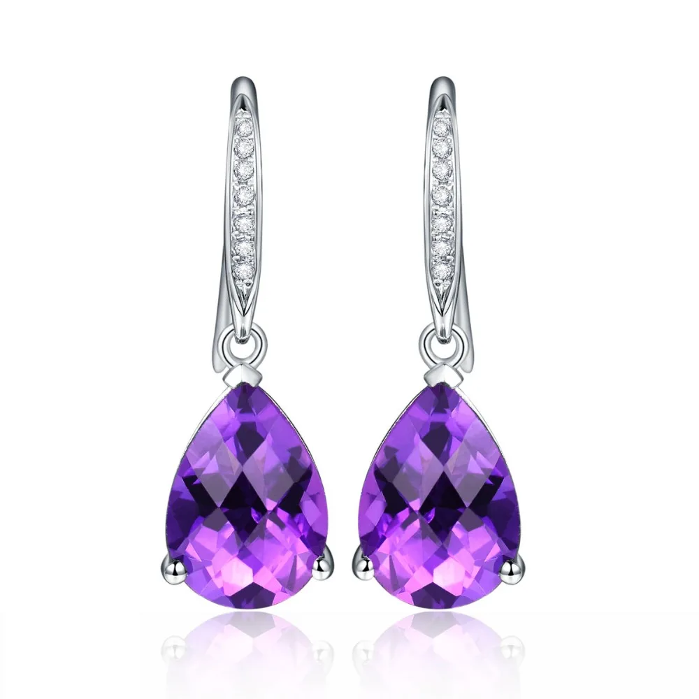 Ociki серебряный цвет CZ фиолетовый кристалл кулон серьги крюк для женщин серьги для девочек ювелирные изделия капля подарок Прямая