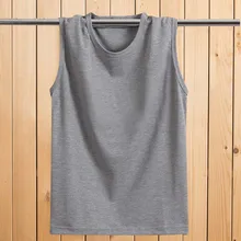 Летняя мужская футболка без рукавов Homme Custom Logo, хлопковые однотонные футболки для мальчиков, мужская спортивная одежда, майка, плюс размер 5XL 6XL