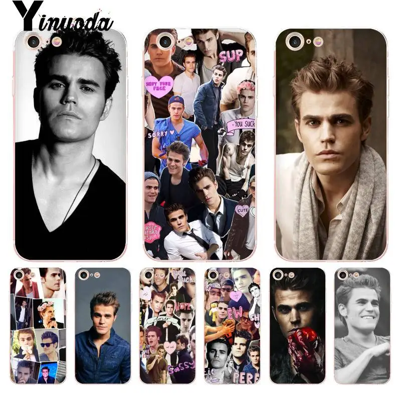 

Yinuoda Paul Wesley The Vampire Diaries Transparent Phone Case for iPhone 8 7 6 6S Plus X 10 XS XR SE 5C 411 11pro 11promax