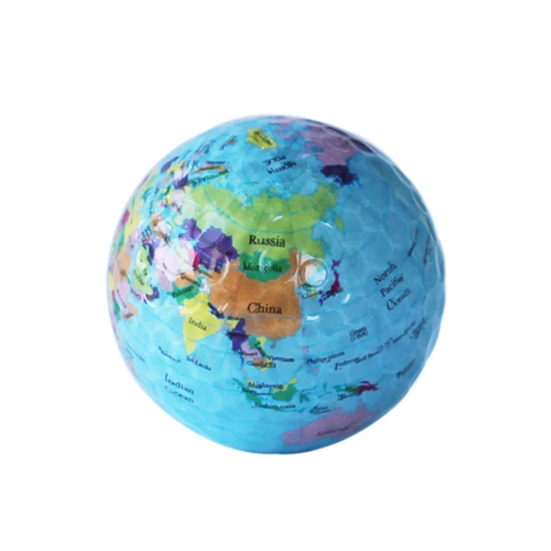 Карта земного шара узор мячи для гольфа практика мяч подарок прозрачный красочные Дети Pet игрушечные лошадки массаж гольф