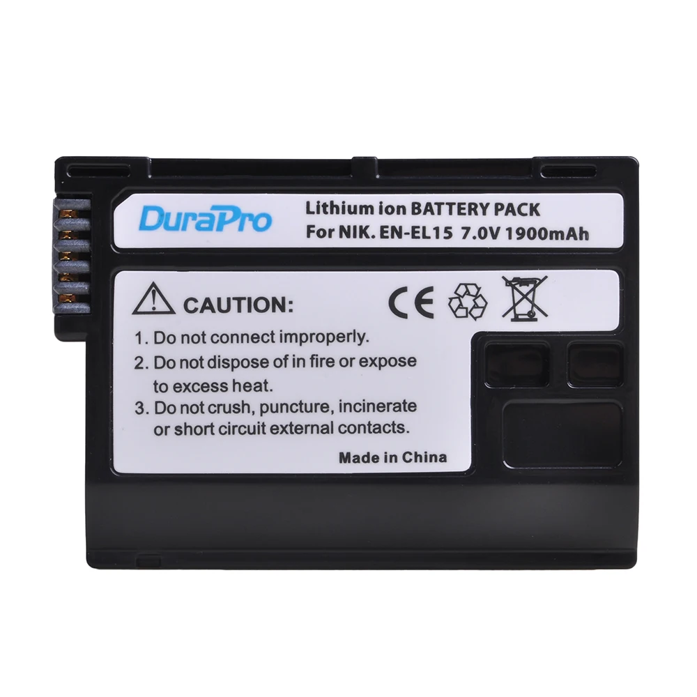 Аккумулятор DuraPro 2x1900 mAh EN-EL15 EN EL15+ двойное зарядное устройство с ЖК-дисплеем USB для камеры Nikon D800E D800 D600 D7100 D7000 D7100 V1 MB-D14